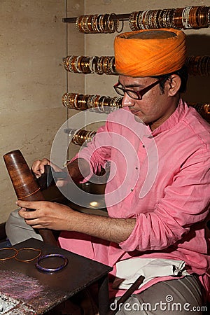 Clay Bangle maker, India