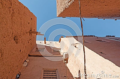 Clay buildings in a moroccan town