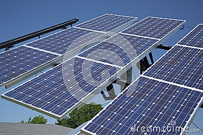 Clean Energy Solar Power Panel and Blue Sky