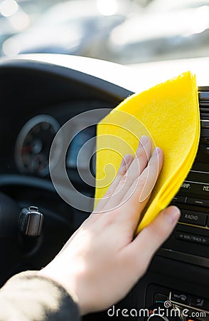 Cleaning car inside