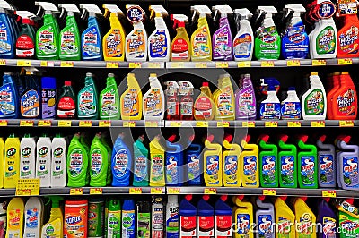 Cleaning products at supermarket