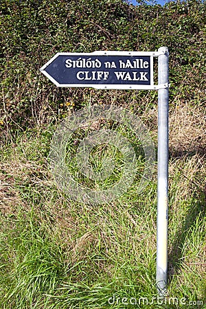 Cliff walk sign in Ballybunion