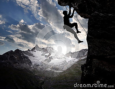 Climbers in the Swiss Alps