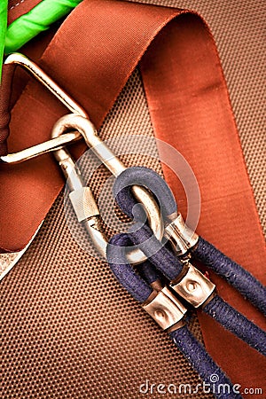 Climbing carabiner with rope