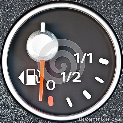 Close up of car fuel meter