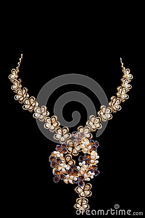 Close up of diamond necklace