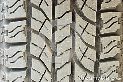 Close up on dirty tire foot print