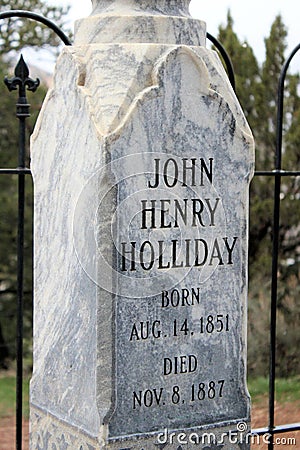 Close up of Doc Holliday Headstone
