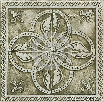 Close-up of hand made porcelain tile