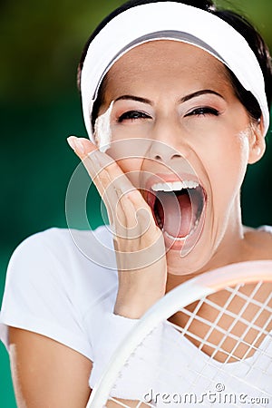 Close up of happy athletic woman