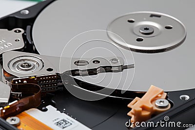 Close up of hard disk