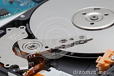 Close up of hard disk