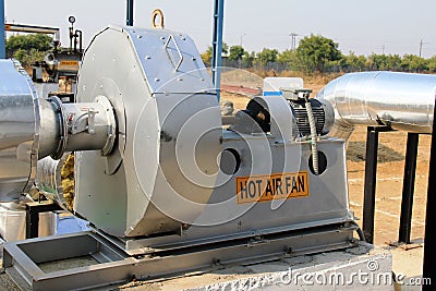 Close up of a industrial hot air fan