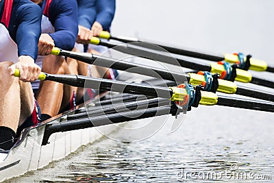 Close up of men s rowing team