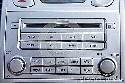 Car Radio + CD Player Close Up