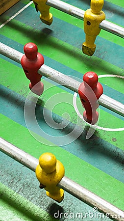 Close Up of Number a Table Top Football Game