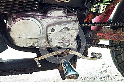 Close up of old motorcycle