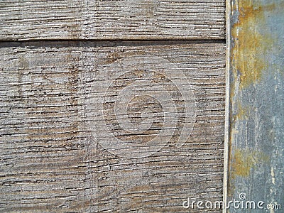 Close Up Old Wood Barrel with Metal Texture