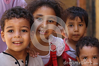Portrait of happy children in charity event