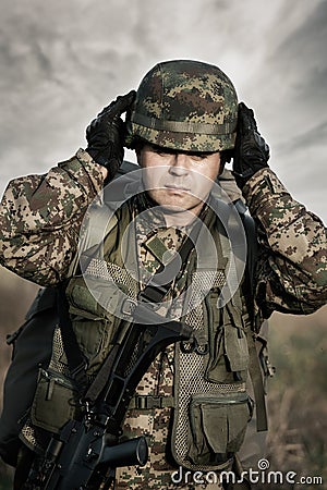 Close up portrait of soldier