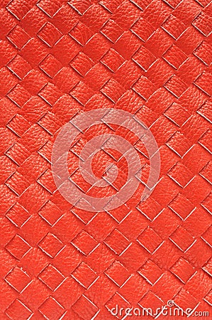 Close up of Red leather