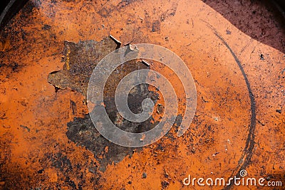 Close-up of Rusted Steel Drum Top