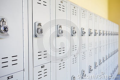 Close Up Of Student Lockers In High School