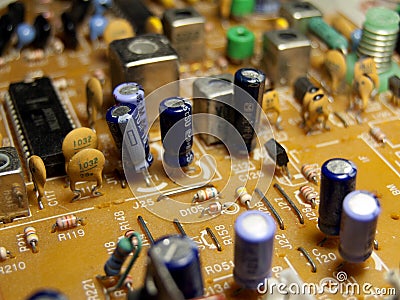 Close-up view of pcb tv