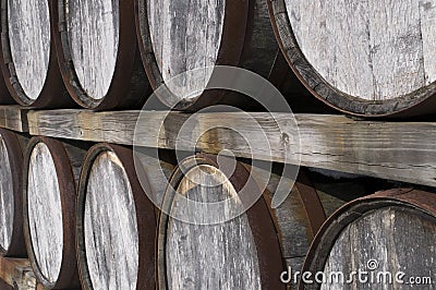 Close up of Wine Barrels