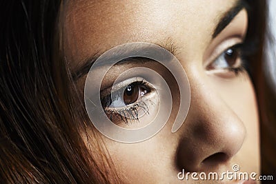 Close up of young woman s eyes