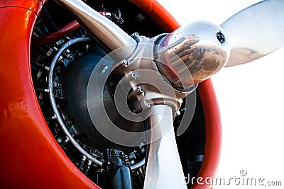 Closeup of Airplane Engine
