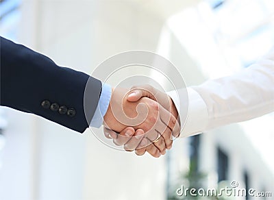 Closeup of a business hand shake