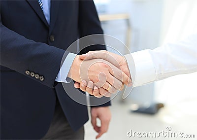 Closeup of a business hand shake
