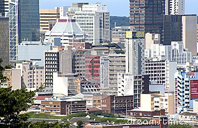 Closeup City Scape of Central Durban South Africa