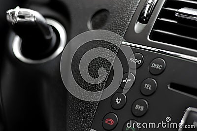 Closeup of modern car cockpit