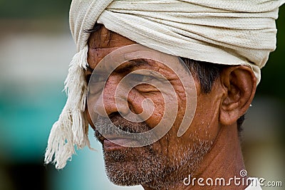 Closeup of an old farmer s face