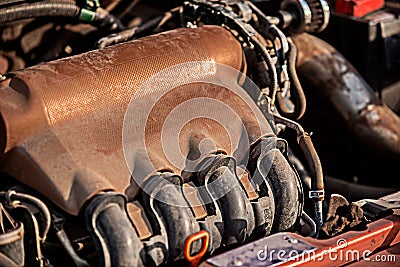 Closeup photo of a motor block