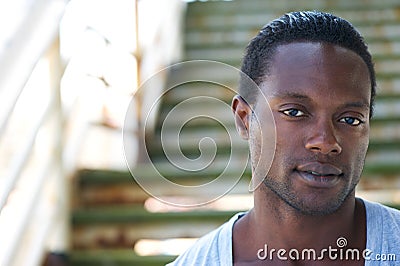 Closeup portrait of an attractive african american man