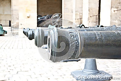 Closeup shot of old French army cannon