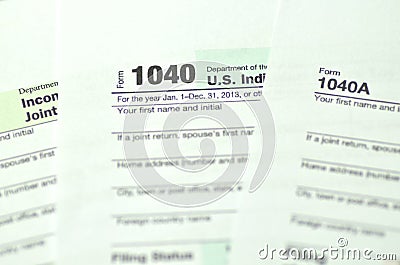 Closeup of us tax forms