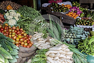 Closeup view of the fresh vegetables