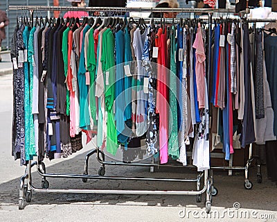 Clothes stand along the road