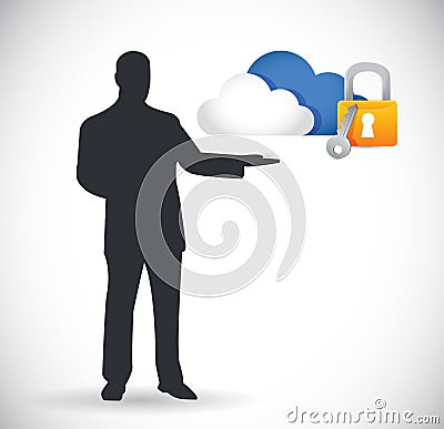 Cloud computing security concept illustration