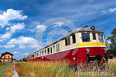 Coach train in the station