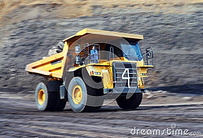 Coal dump truck at work