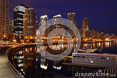 Coal Harbor Towers Night, Vancouver