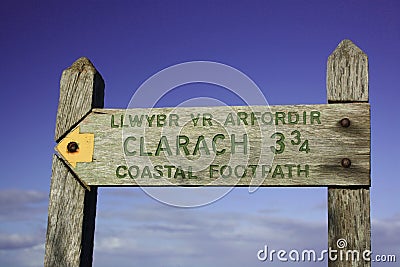 Coastal footpath sign