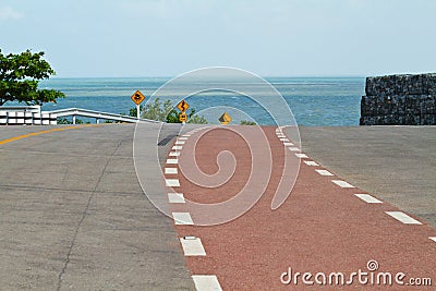 Coastal road sea at Khung Viman bay, Chanthaburi,