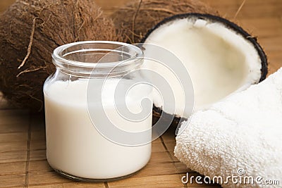 Coconut fruit with coco milk