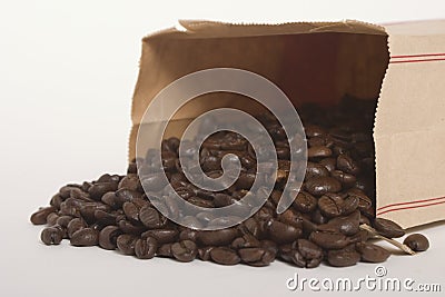 Coffee Beans in a Brown Paper Bag